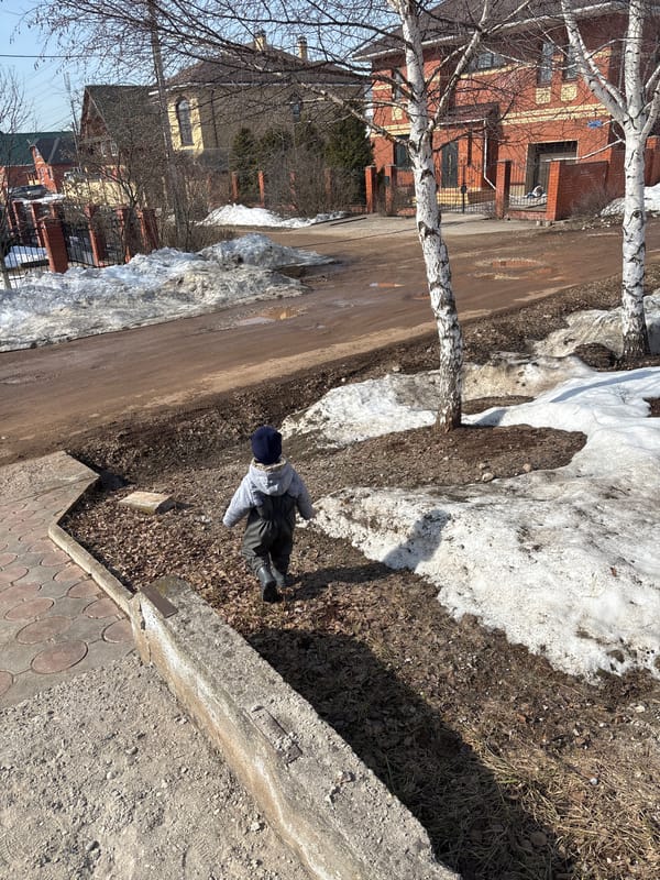 Spring thaw brings muddy conditions to Ferma, Russia