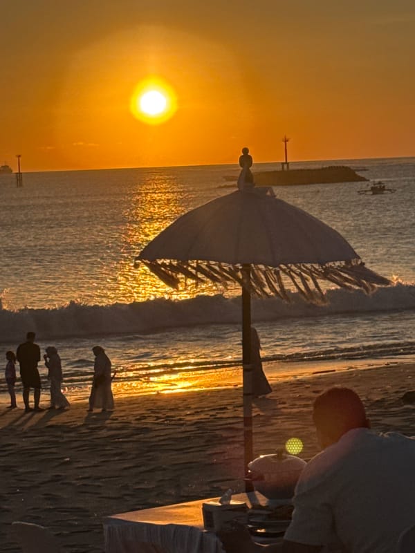 Sunset scenes documented across Kuta Beach Indonesia