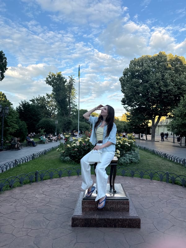 A summer afternoon moving through Odesa's parks, streets, and cafes