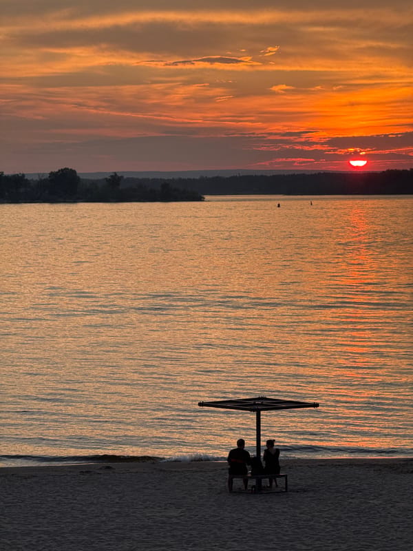 Volga riverfront at golden hour, Novokuybyshevsk