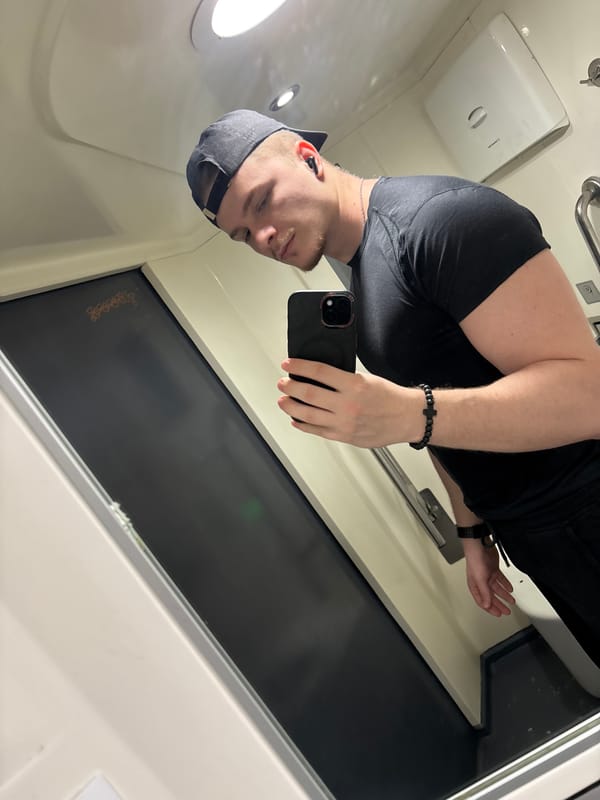 Man takes bathroom selfie on train near Craiova