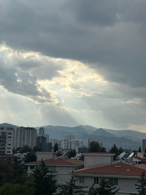 Dramatic clouds and selfie moment captured in Mexico City