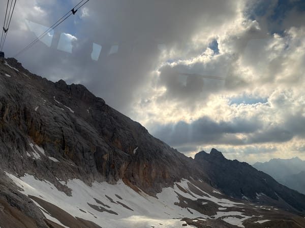 Up close with the Zugspitze: rocky peaks, snow, and cloud