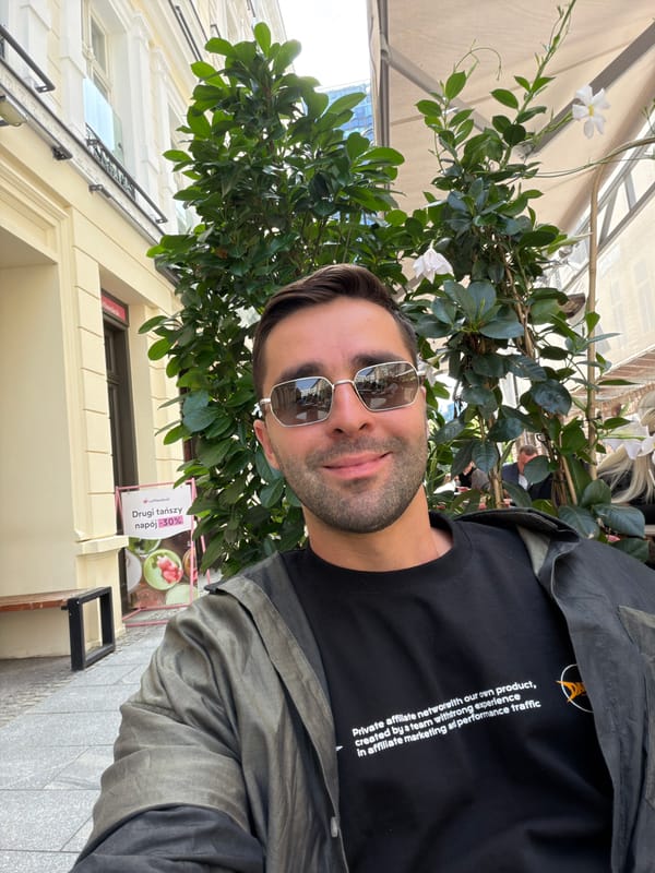 Outdoor selfie and deli shelves in Warsaw