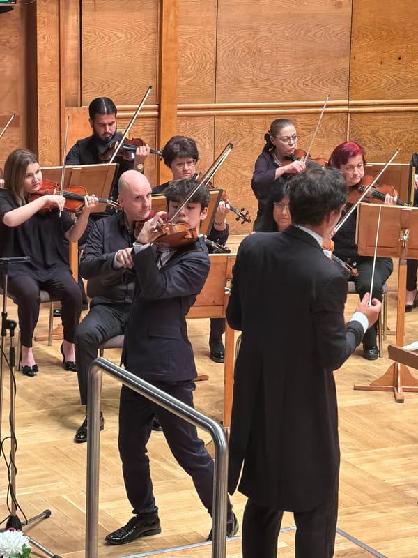 Solo violin and piano concert at Sofia's Bulgaria Concert Hall