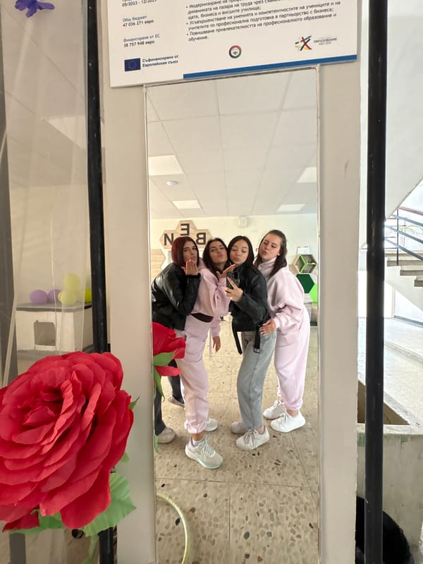 Students photographed at educational facility in Bobov Dol, Bulgaria