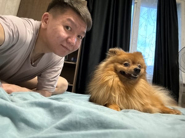 Domestic life captured with pets in Russian apartment