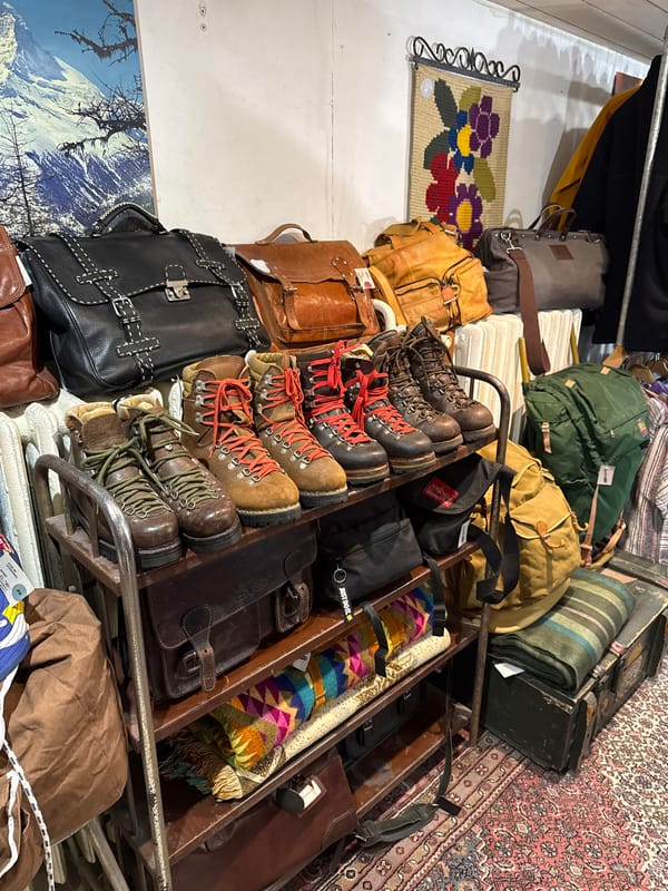 Colorful-haired shopper takes selfie in Budapest vintage store