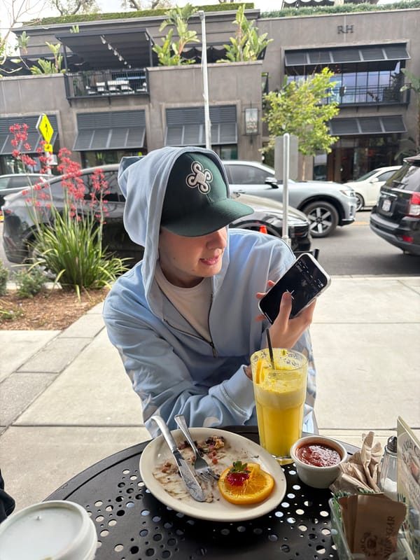 Late-night gathering documented at West Hollywood Urth Cafe