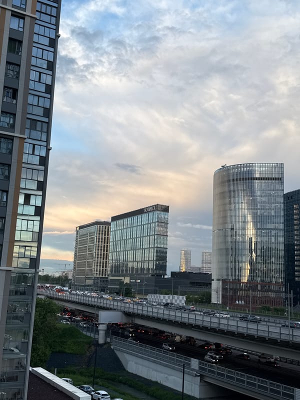 Evening cityscape documented in Khimki, Russia shows modern development