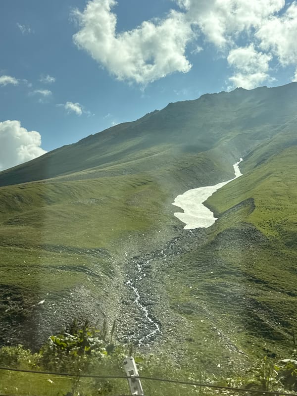 Morning in the Caucasus mountains of Almasiani, Georgia