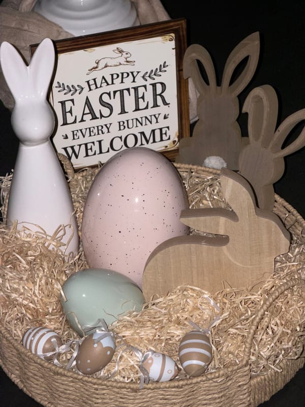 Easter basket display spotted in Junglinster, Luxembourg