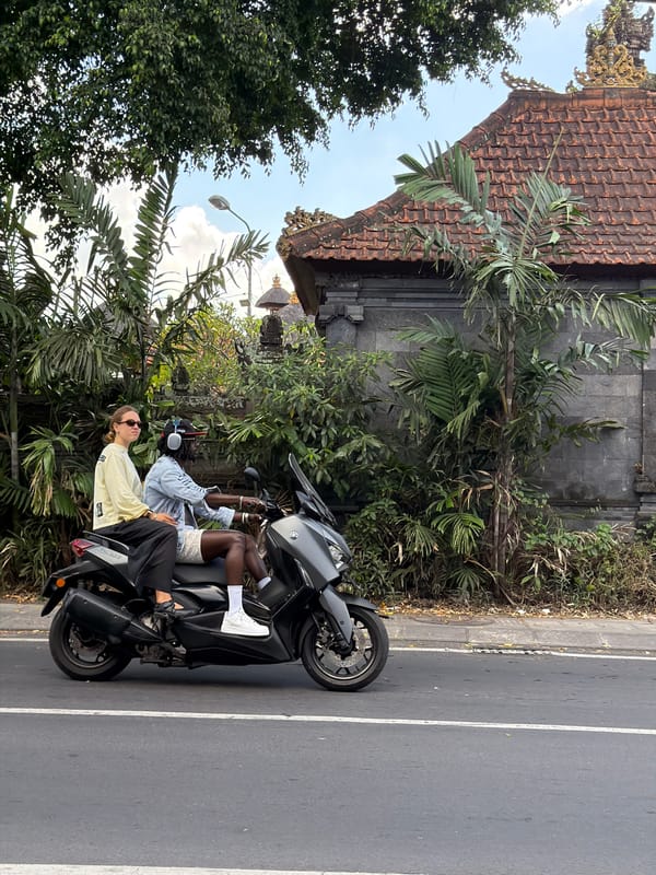 Daytime scooter traffic documented across North Kuta streets
