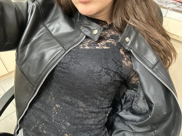 Woman in black leather jacket photographed in Pazardzhik