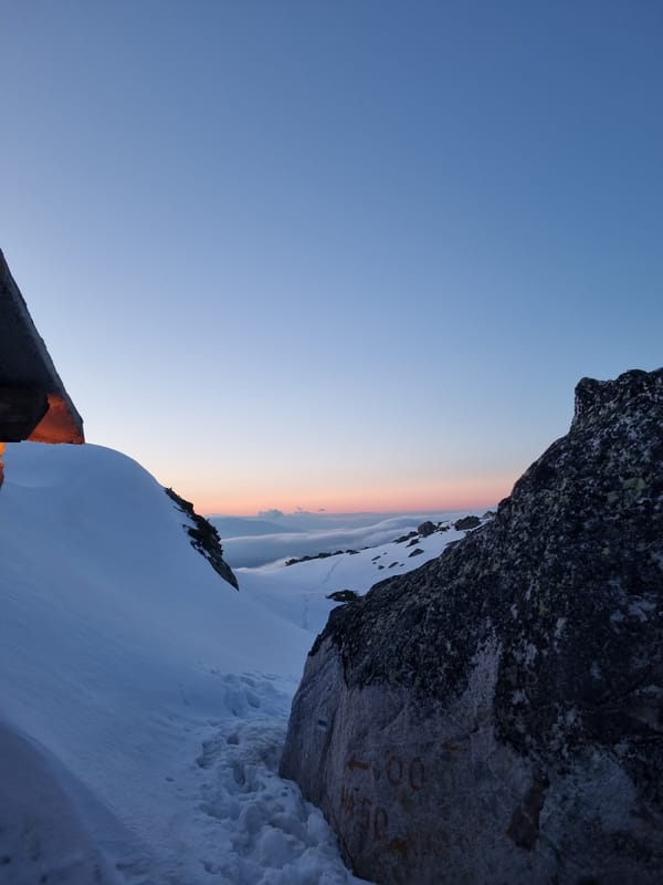 Twilight snow landscape documented in Bulgarian mountains