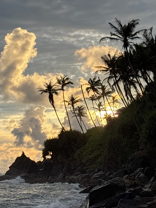 Golden coastal sunrise captured in Thalaramba, Sri Lanka