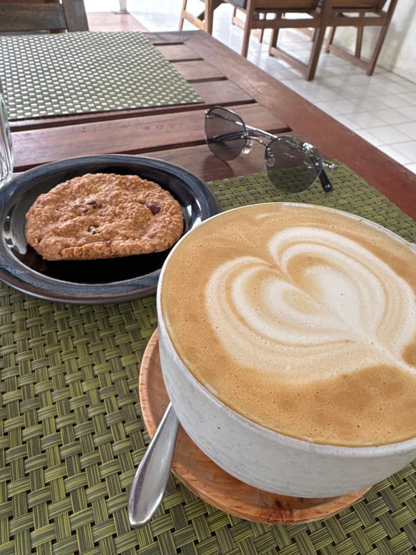 Casual café moment at an outdoor spot in Ko Samui