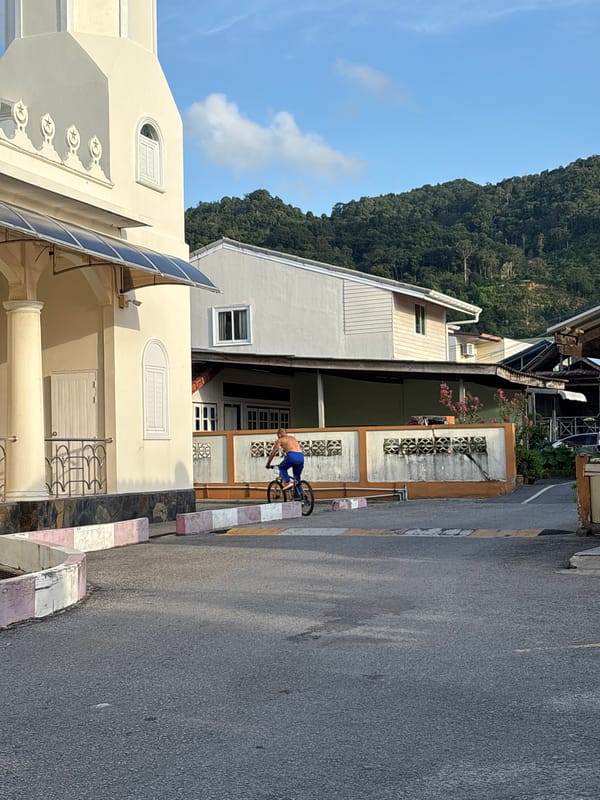 Morning stroll through Choeng Thale, past a mosque and quiet streets