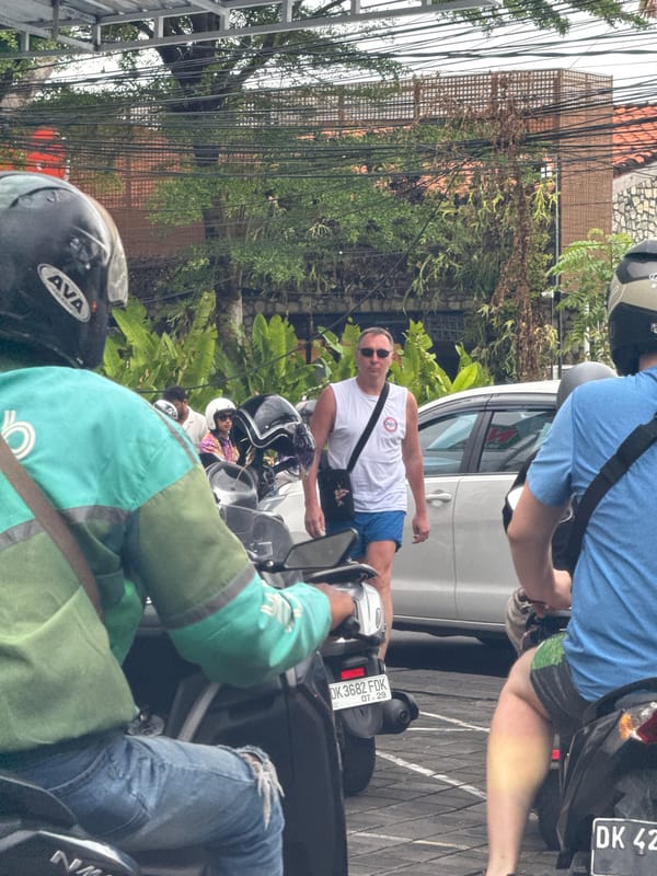 Morning street life documented across North Kuta Indonesia