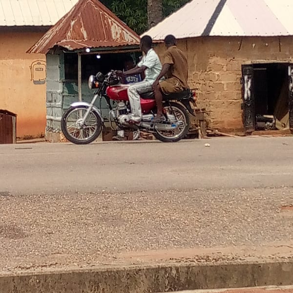 Motorcycle traffic observed in Mararaba Nigeria streets