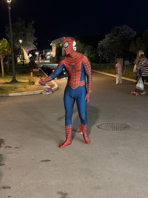 Night out at the fairground: Ferris wheel, Spider-Man, and good vibes