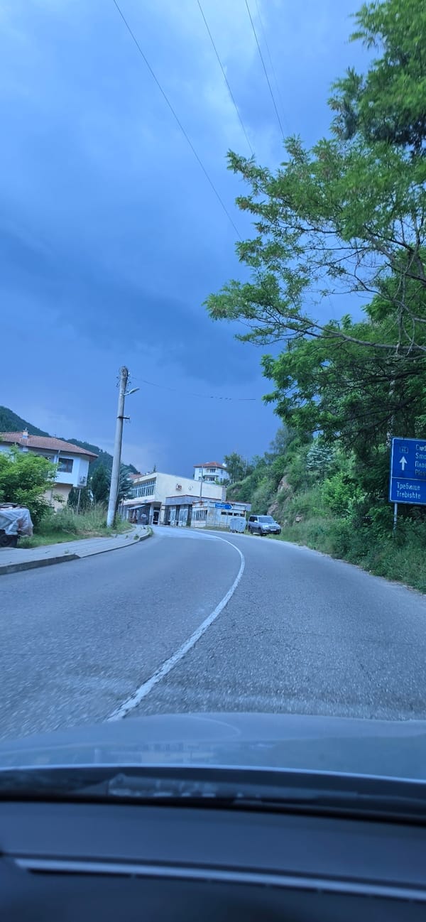 Street scenes documented in Taran, Bulgaria under dramatic skies