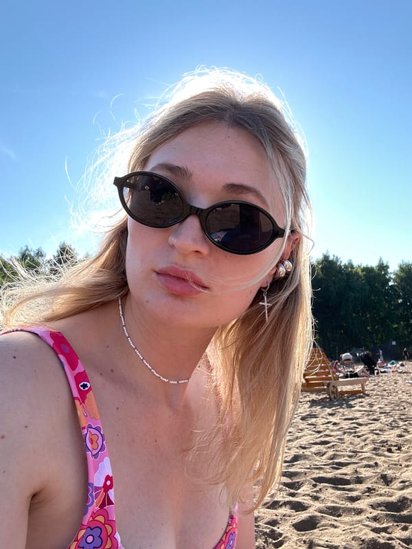 Sunny beach afternoon in Chaikovsky, selfies and lounging