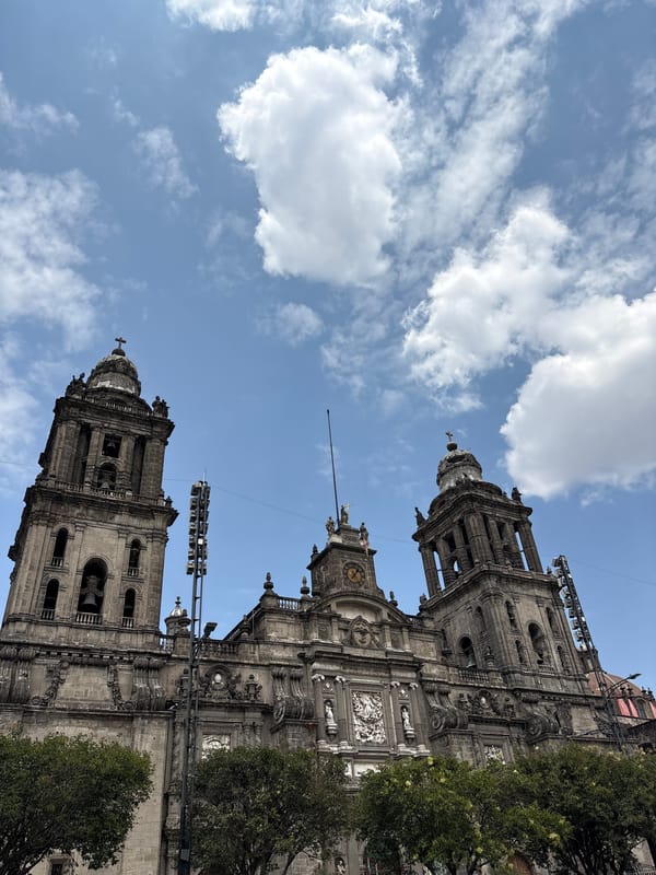 Tourist documents Mexico City's Metropolitan Cathedral exterior and interior