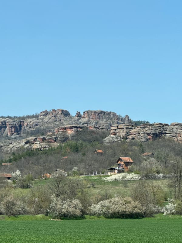 Spring landscape documented near Belogradchik's famous rock formations