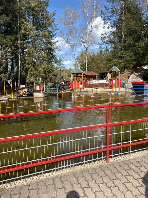 Ship playground documented at Salzhemmendorf waterfront recreational area
