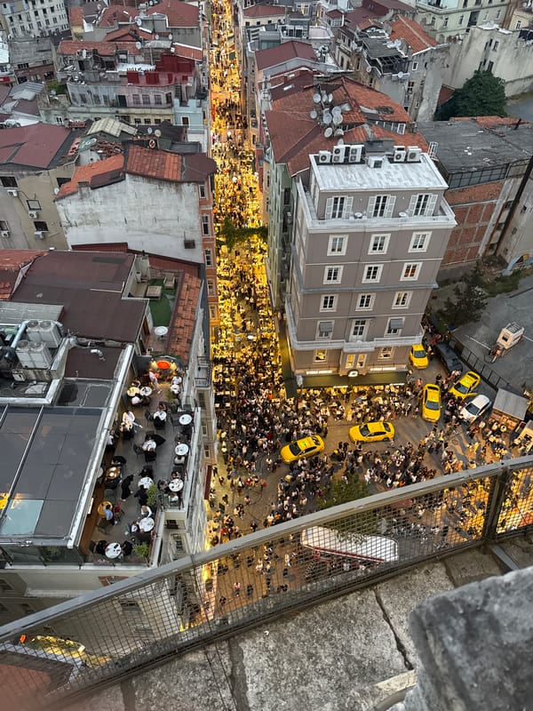 Witness captures sweeping views of Istanbul's Beyoğlu district under overcast skies