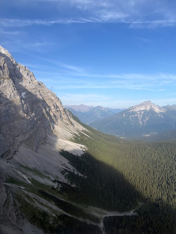 Rocky Alpine peaks and forest panorama near Grainau, Bavaria