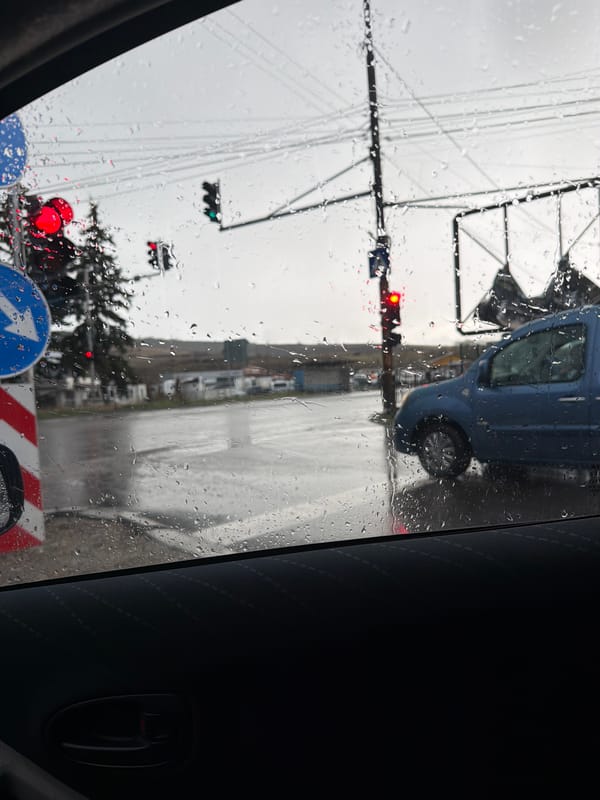Rainy drive documented through Dragichevo, Bulgaria streets