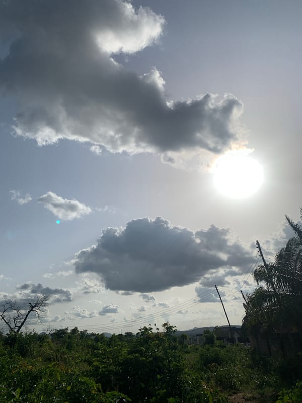 Peaceful moments captured under cloudy skies in Gbeleko, Nigeria