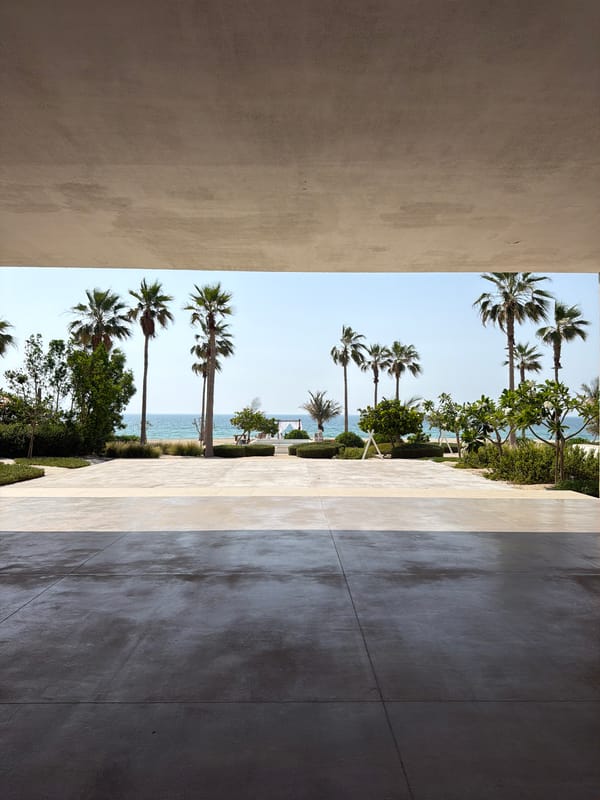 Dubai architectural spaces with ocean views documented