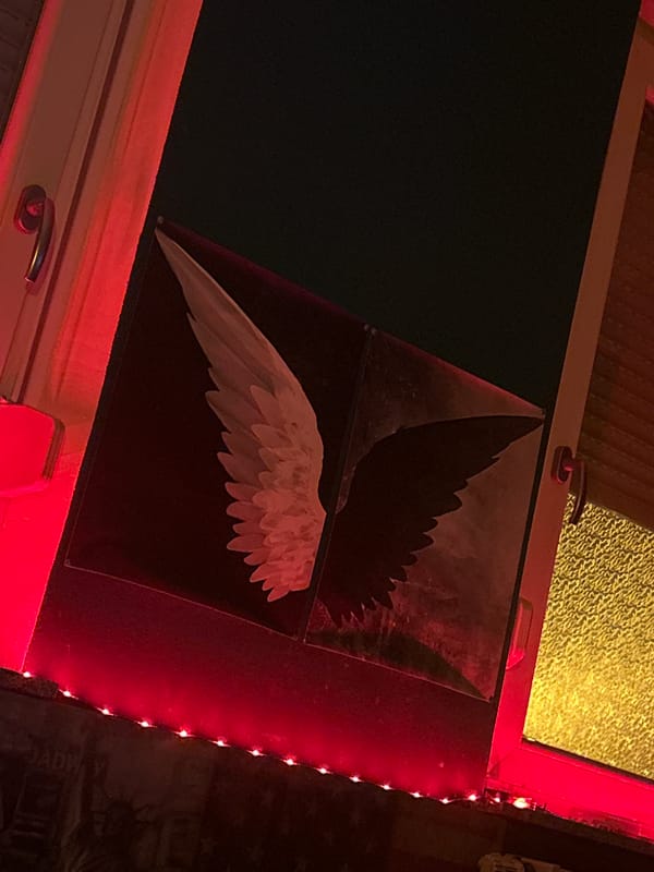Angel wings street art spotted in Ludwigshafen