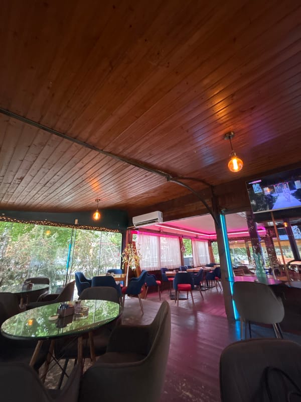 Couple documents casual drive and restaurant visit in Blagoevgrad
