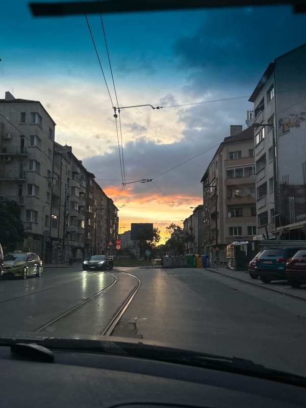 Evening drive through Sofia captured in 25 sequential memories