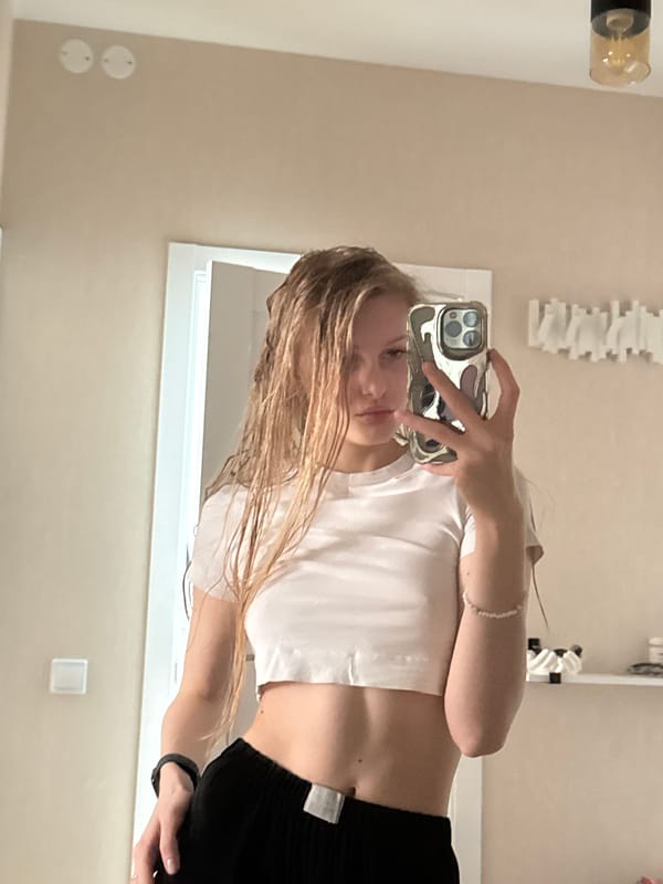 Woman takes bathroom selfies in Perm, Russia