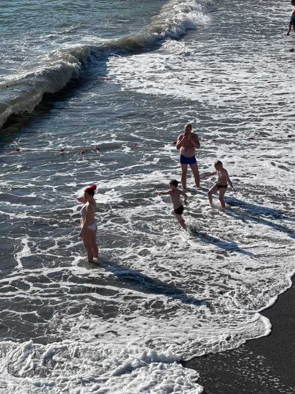 Sunny afternoon beach scenes across Sochi's Black Sea coast