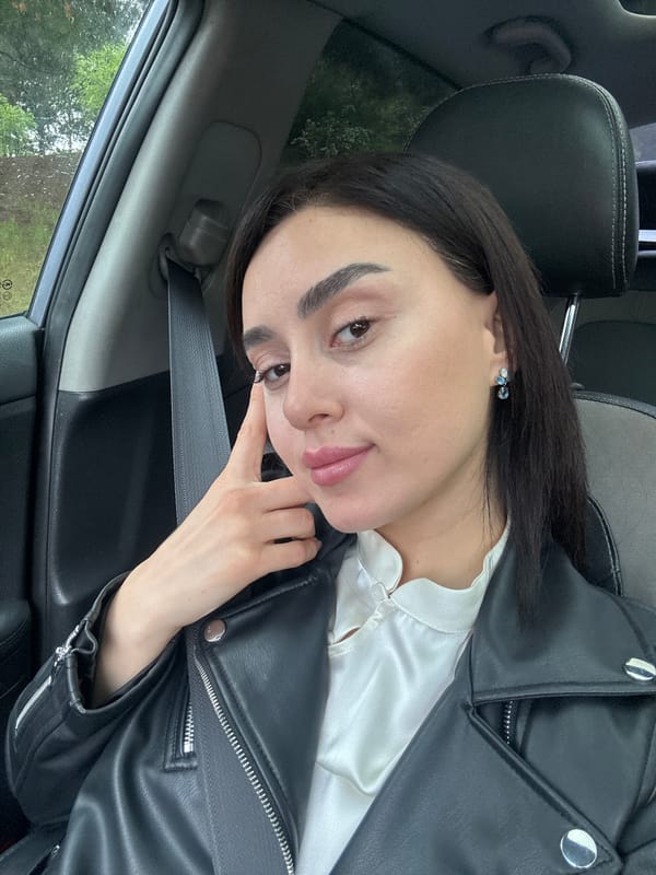 Woman Takes Selfies in Car During Tbilisi Traffic