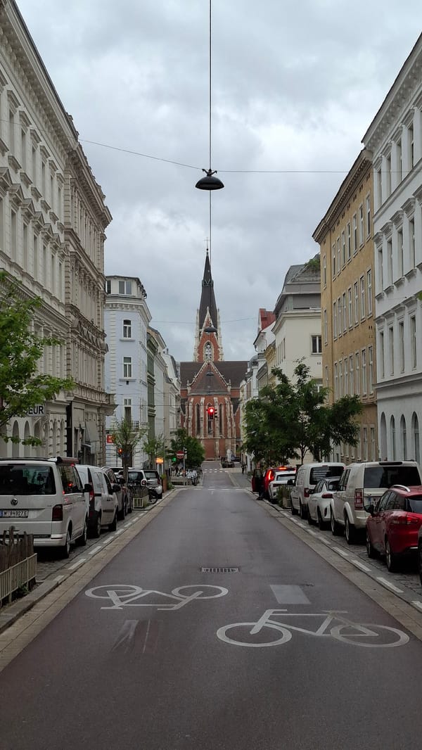 Vienna street scene documented near Sacred Heart Church