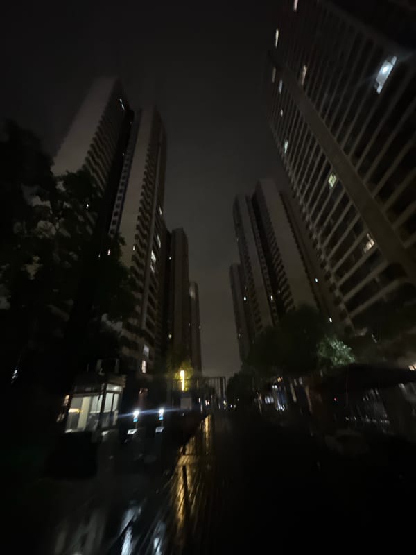 Nighttime rain scenes documented across Chongqing High-tech Zone