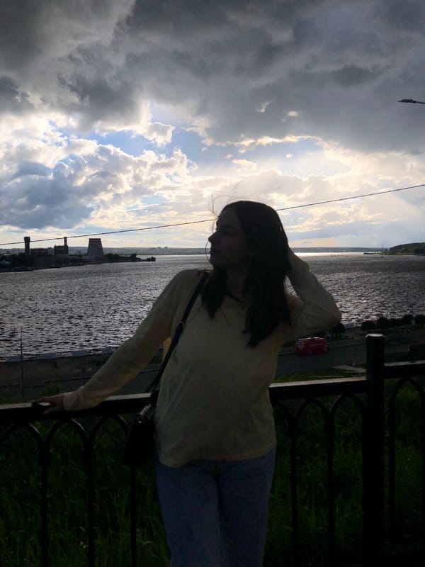 Afternoon in Izhevsk: selfies, a waterfront, and a golden-domed cathedral