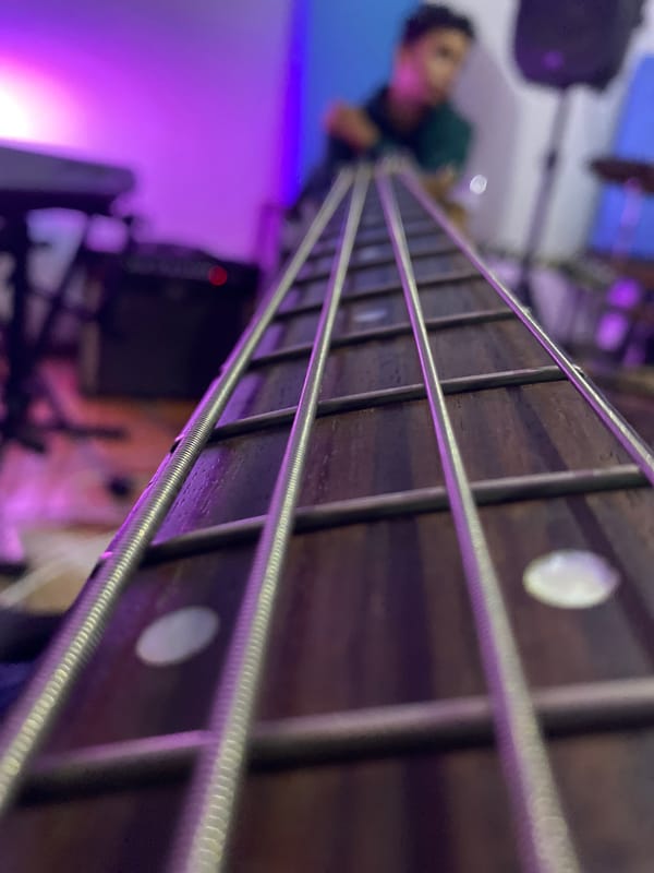 Musicians jam in home studio in Tinaquillo, Venezuela