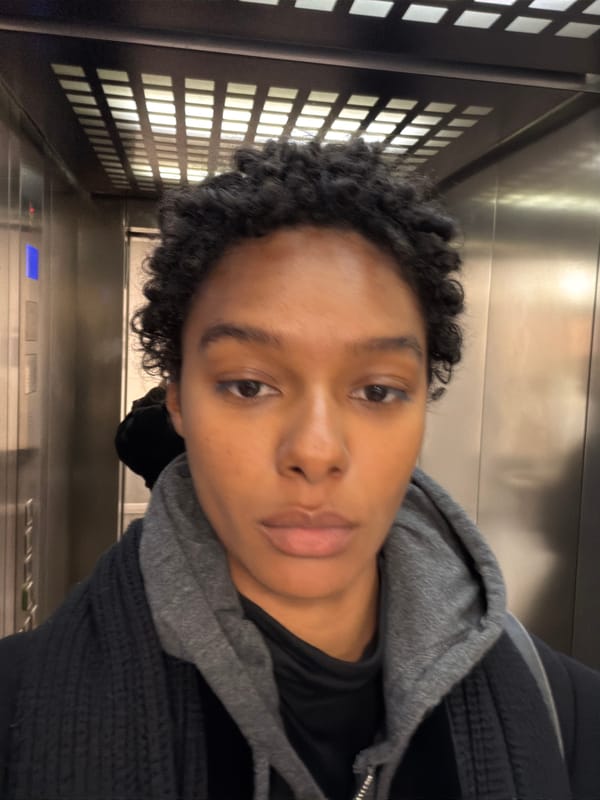 Woman takes elevator selfie in Pantin, France