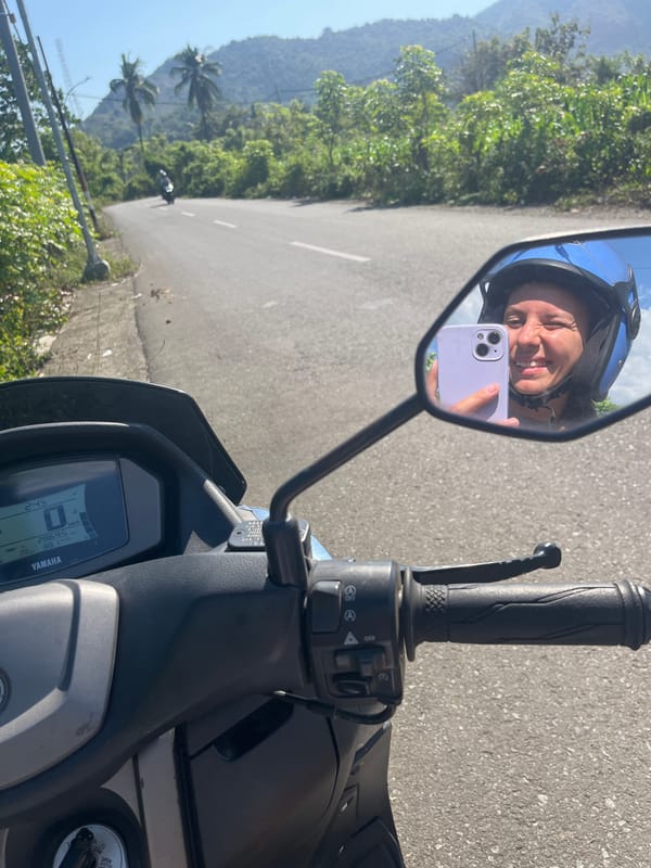 Scooter journey through rural Indonesian countryside near Taliwang