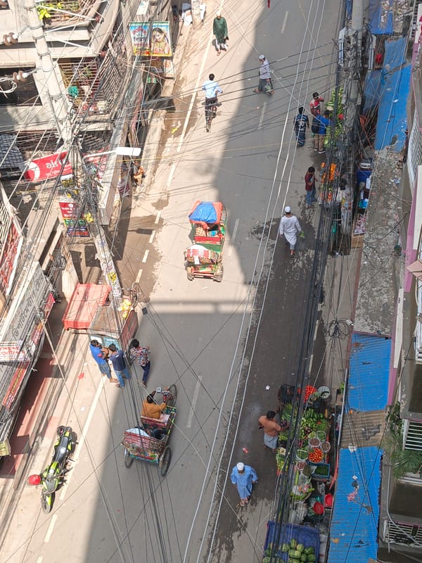 Dhaka street life captured during Bengali New Year morning