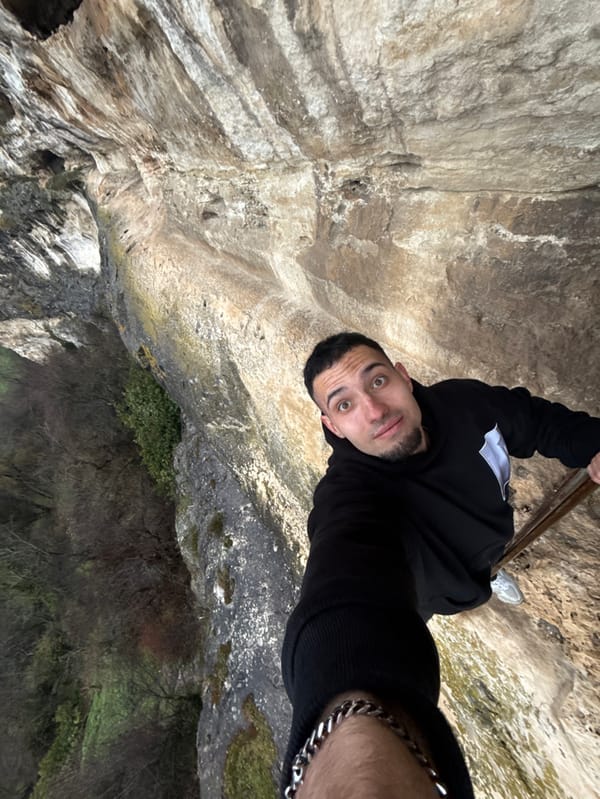 Parkour athlete explores cliff formations at Bulgaria's Shumen Plateau