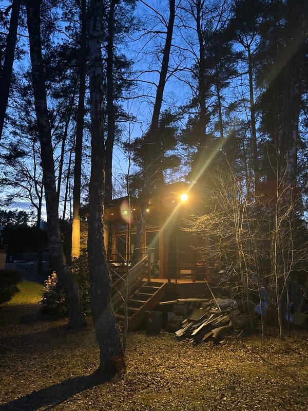 Evening documentation of greenhouse property in Baltezers, Latvia